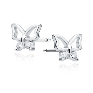 Cercei argint fluturasi cu pietre DiAmanti Z1977ER_W-DIA (Argint 925‰ 0,75 g.)
